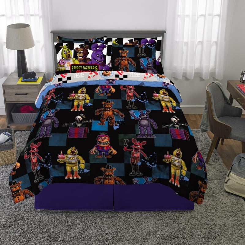 Franco Five Nights at Freddy's Kids Bedding Super Soft & Cozy Comforter and Sheet Set with Sham, 7 Piece Queen Size, (Officially Licensed Product) by - Image 5